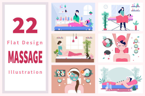 22 Massage and Body Spa Illustration 