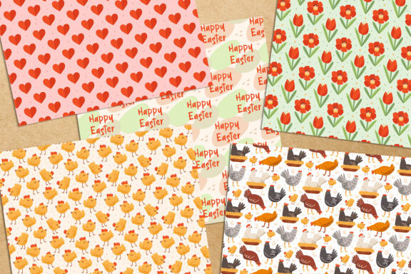 Easter digital paper, seamless pattern. Happy Easter decoration.