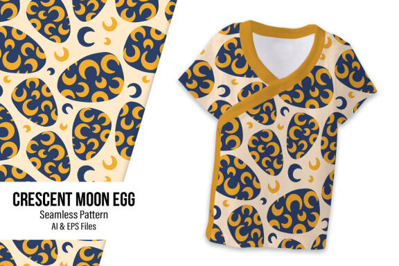 Moon Egg Seamless Pattern