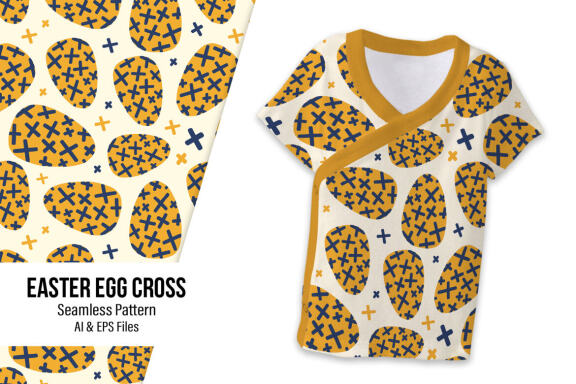 Cross Easter Egg Seamless Pattern