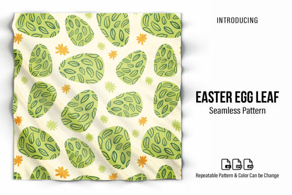 Easter Egg Leaf Seamless Pattern