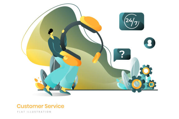 Business Online Marketing set flat illustration