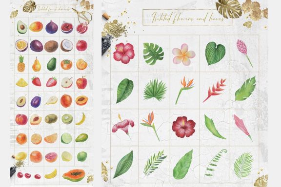 Tropical Watercolor Set