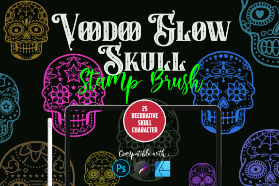 Voodoo glow skull | Stamp Brushes