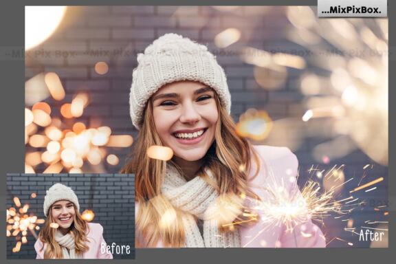 Sparkler Light Photo Overlays