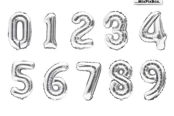 Silver Foil Balloons Photo Overlays