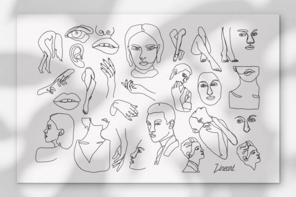 Lineart Abstract Vector Illustration