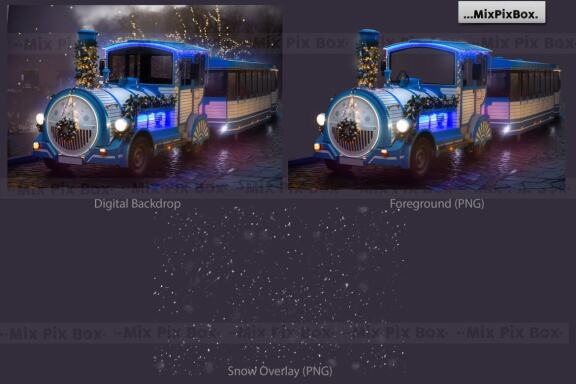 Christmas Train Backdrop