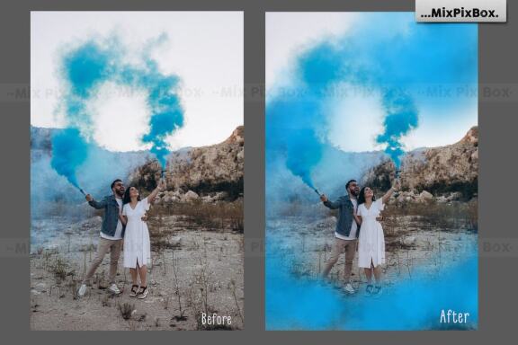 Pink and Blue Smoke Bombs Overlays