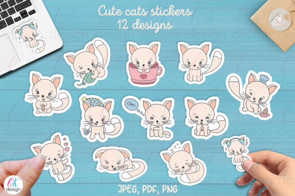 Funny Cats Printable Stickers | Deeezy