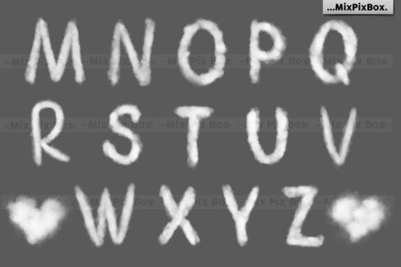 Cloud Alphabet Photo Overlays