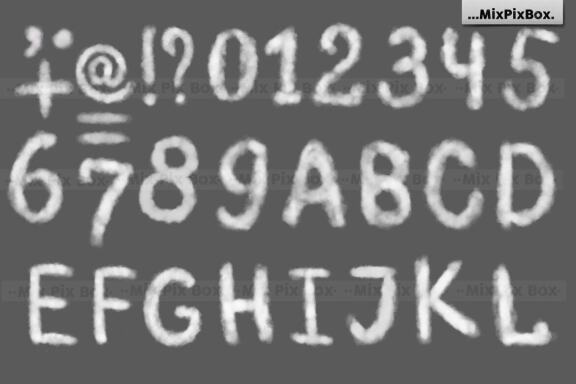 Cloud Alphabet Photo Overlays