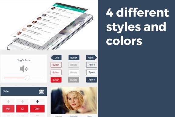 Beautifully Designed UI Kit in 4 Styles and Colors