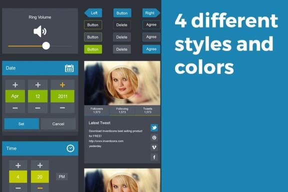 Beautifully Designed UI Kit in 4 Styles and Colors