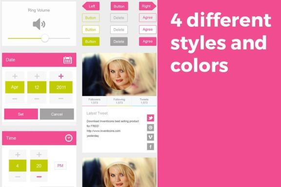 Beautifully Designed UI Kit in 4 Styles and Colors