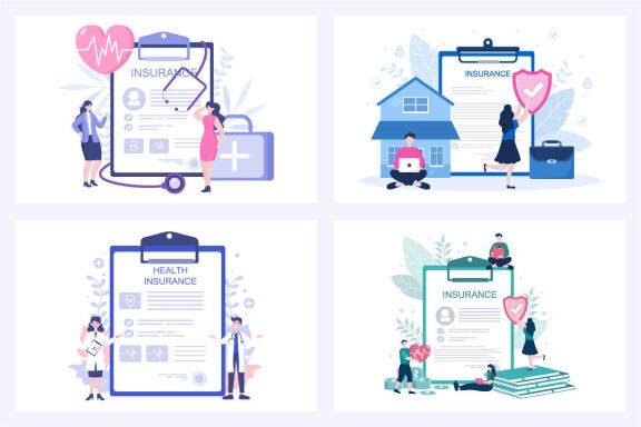 16 Life Insurance Flat Design Illustration