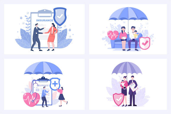 16 Life Insurance Flat Design Illustration
