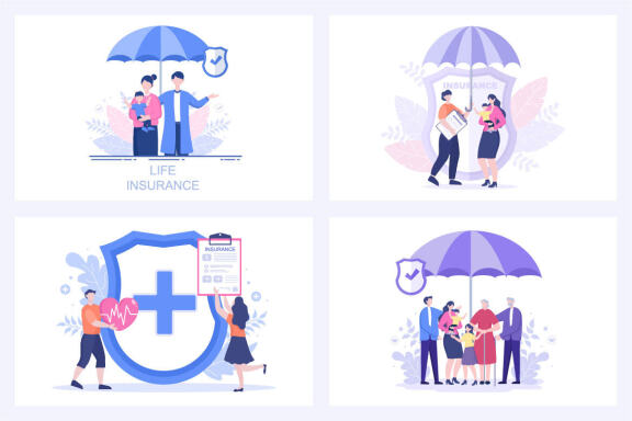 16 Life Insurance Flat Design Illustration