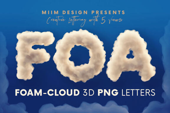 Foam or Cloud - 3D Lettering