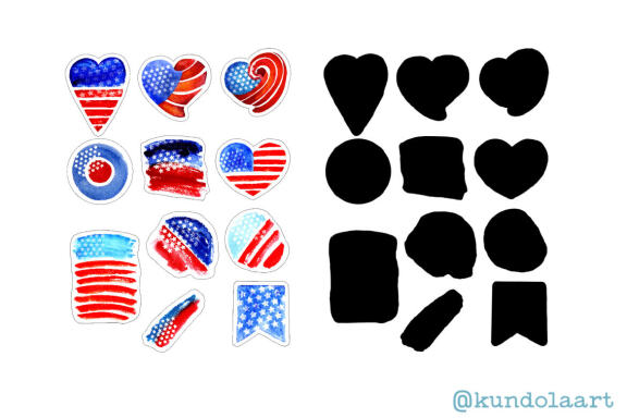 Stickers Independence Day, USA. PNG.