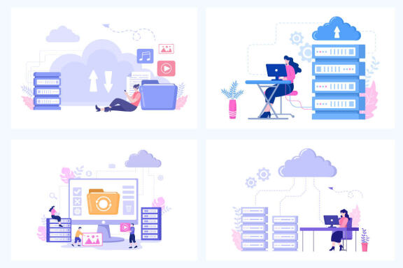 20 Cloud Storage Hosting Service Illustration