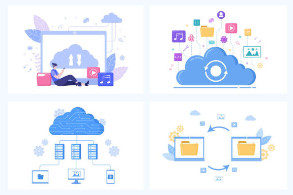20 Cloud Storage Hosting Service Illustration