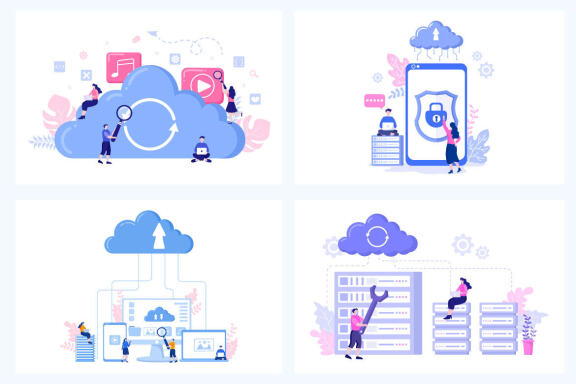 20 Cloud Storage Hosting Service Illustration