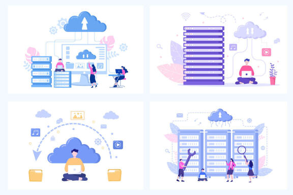 20 Cloud Storage Hosting Service Illustration