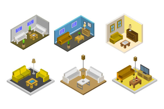 isometric lounge room