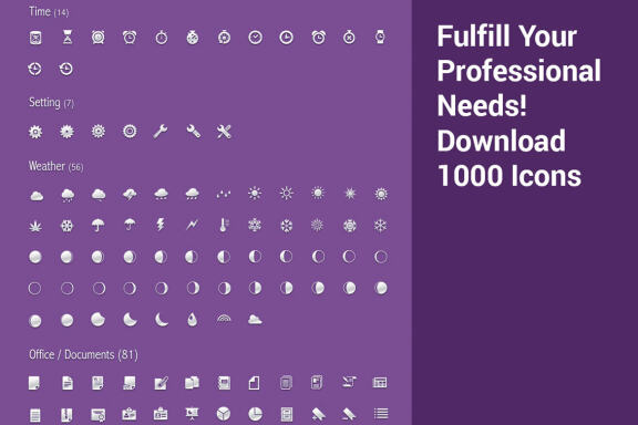Fulfill Your Professional Needs! Download 1000 Icons