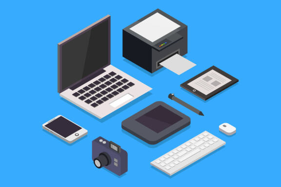 isometric office desk