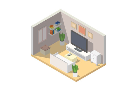 room with isometric television
