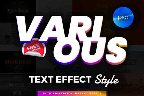 Various Text Effect Style mockup