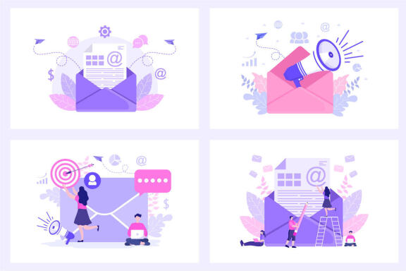 20 Email Marketing Vector Illustration