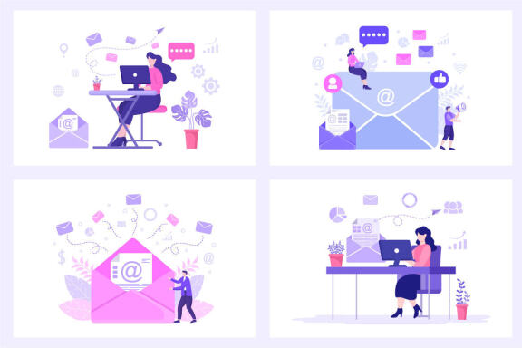 20 Email Marketing Vector Illustration