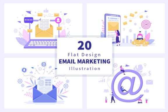 20 Email Marketing Vector Illustration
