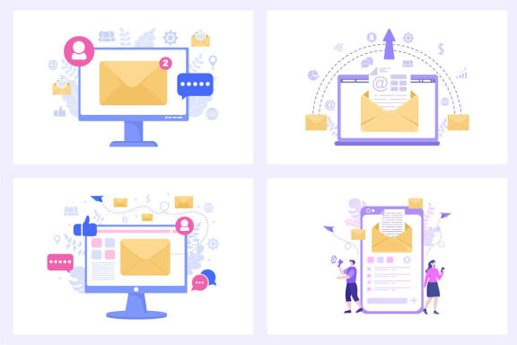 20 Email Marketing Vector Illustration