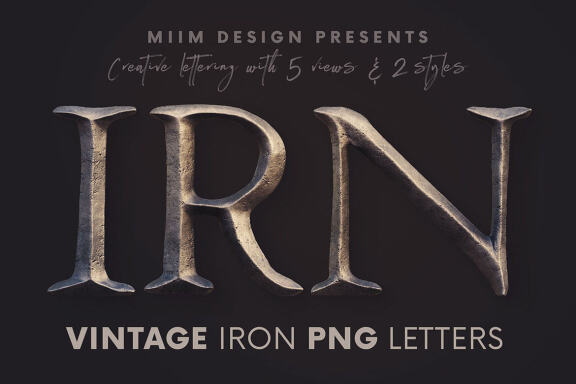 Vintage Metallic - 3D Lettering