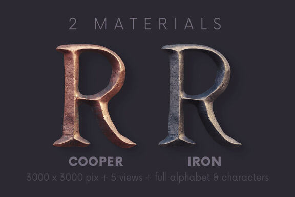 Vintage Metallic - 3D Lettering