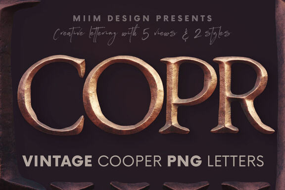 Vintage Metallic - 3D Lettering