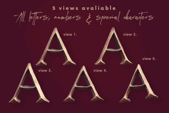 Vintage Metallic - 3D Lettering