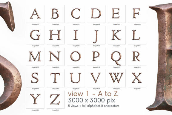 Vintage Metallic - 3D Lettering