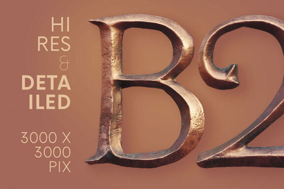 Vintage Metallic - 3D Lettering