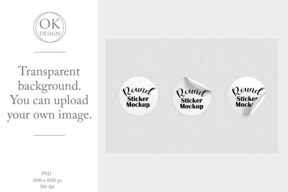 Round Stickers mockup set 