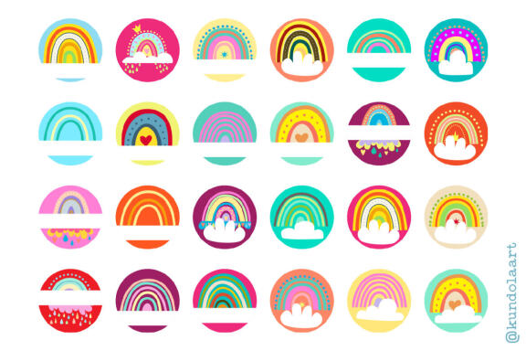 Monograms Keychain Sublimation Rainbow Design, Key ring
