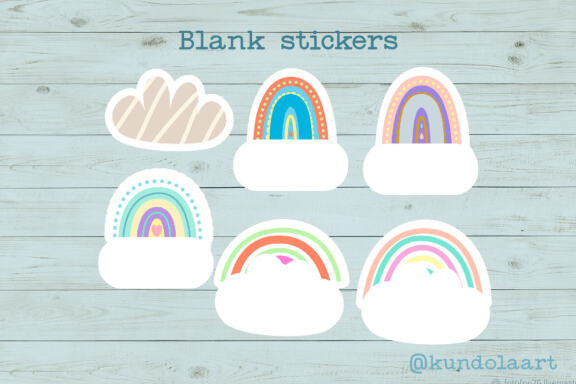 Thank you! Rainbow stickers. PNG. Digital and printed files.