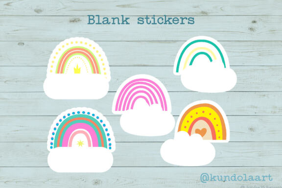 Thank you! Rainbow stickers. PNG. Digital and printed files.