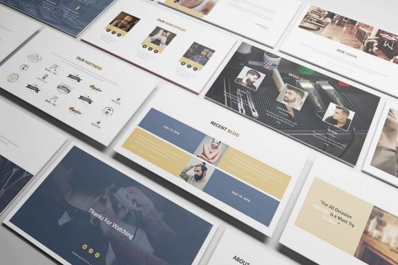 Mr Barber -  Barbershop Googleslide Template