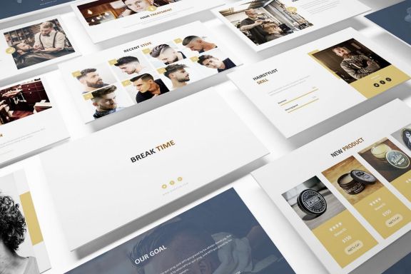 Mr Barber -  Barbershop Googleslide Template