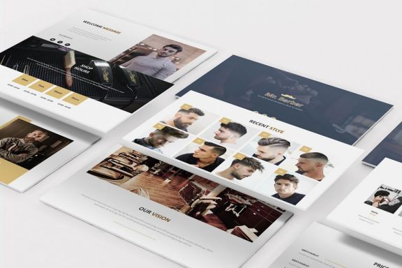 Mr Barber -  Barbershop Googleslide Template